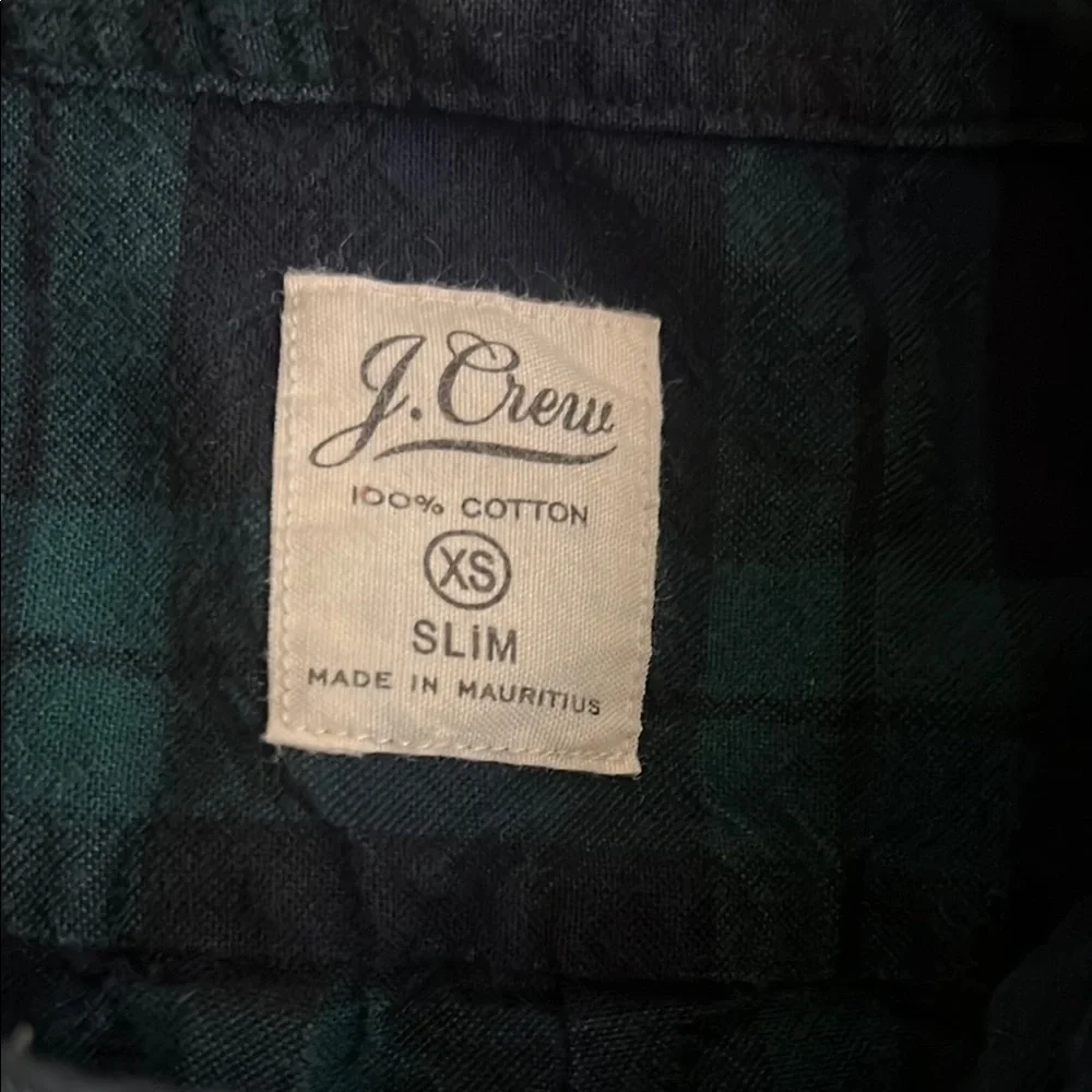 J.Crew Mercantile Men's 100% Cotton Slim Gingham-Plaid Flannel Shirt, Sz. XS.